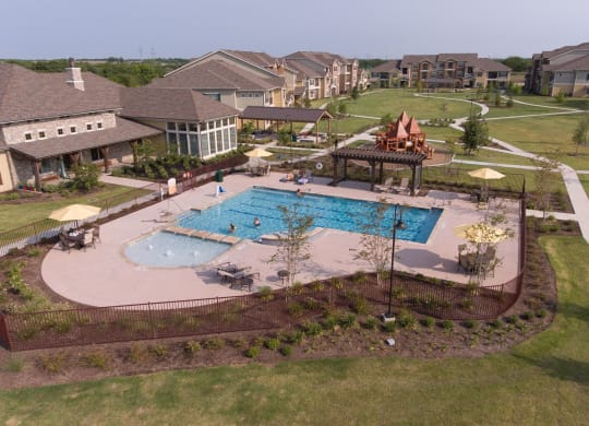 Aerial Pool View at Cypress Creek at Parker Blvd, Royse City