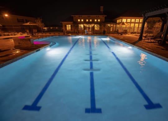 Night View Of Pool at Cypress Creek at Parker Blvd, Royse City, TX
