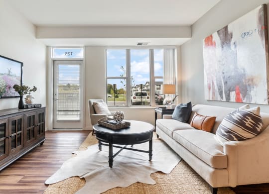 Model Apt Living Room at Orville Commons, Woodbury, 55129