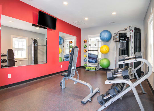 the gym at the landing at pullman apartments in pullman at The Bluffs at Cherry Hills, Omaha Nebraska