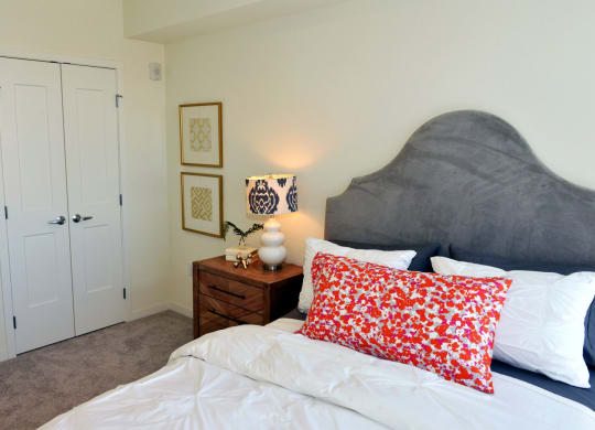 Cozy bed at 1500 Nicollet Apartment Homes, Minneapolis