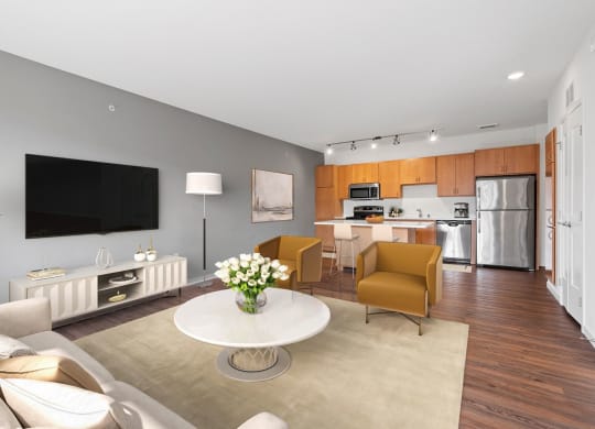 Kitchen area at 1500 Nicollet Apartment Homes, Minneapolis