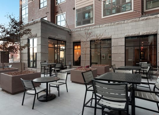 Patio at 1500 Nicollet Apartment Homes, Minneapolis, MN