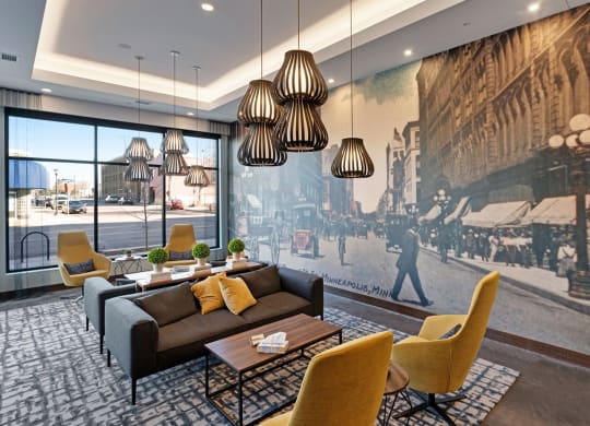 Indoor Sitting Area at 1500 Nicollet Apartment Homes, Minneapolis, MN, 55403