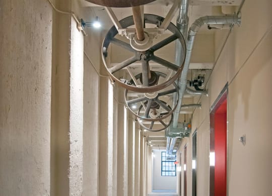 Hallway _Wheels at A-Mill Artist Lofts, Minneapolis, MN