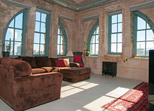 Apartment Living Room at A-Mill Artist Lofts, Minneapolis, Minnesota