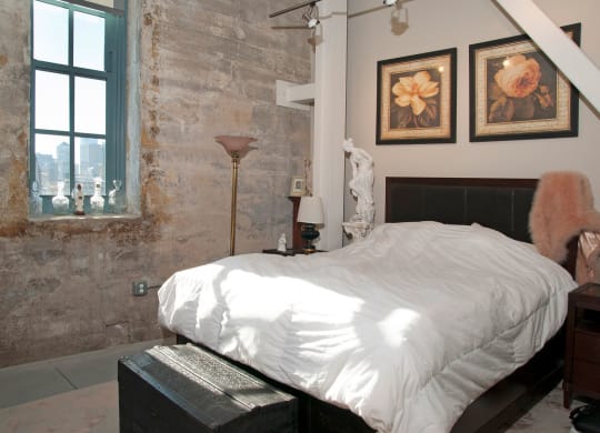 Apartment Bedroom at A-Mill Artist Lofts, Minneapolis, MN