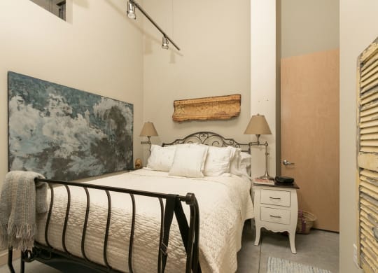 Apartment Bedroom at A-Mill Artist Lofts, Minnesota