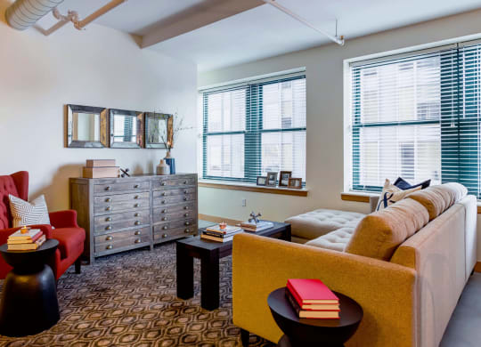 Living Room at Arcade Apartments, Missouri, 63101