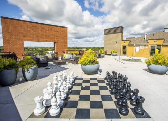 Rooftop Chess Board at The Bluffs at Nine Mile Creek, Eden Prairie, Minnesota