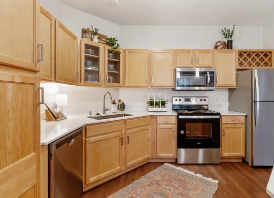 Fully Furnished Kitchen at The Bluffs at Nine Mile Creek, Eden Prairie, 55344