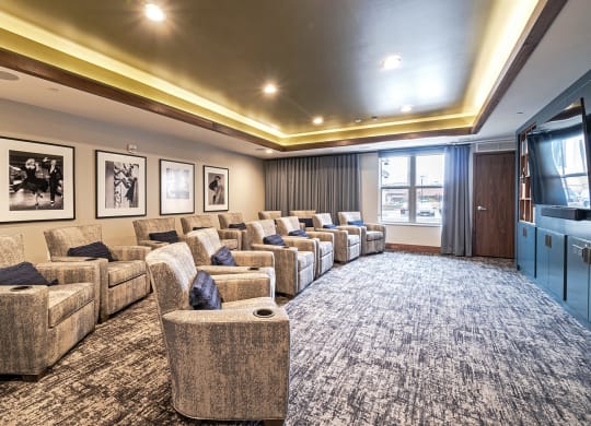 Theater Room at Bren Road Station 55+ Apartments, Minnetonka, MN