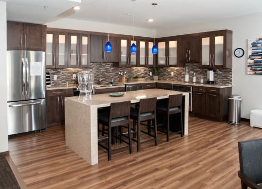 Clubhouse Kitchen at The Cavanagh 55+ Apartments, Crystal