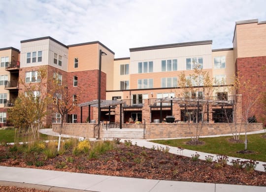 Exterior Landscape at The Cavanagh 55+ Apartments, Crystal Minnesota