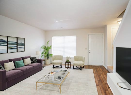 Living Room With TV at Chariot Pointe Apartments, Murfreesboro, 37130 