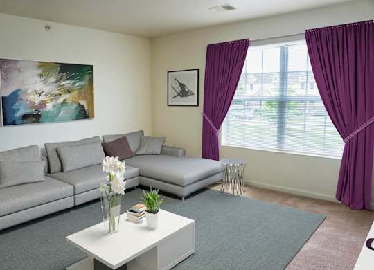Cortland Estates_Model Apartment Living Room