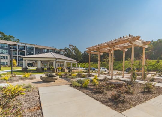 Courtyard area at Covington Crossings 55+ Senior Living, Covington, GA