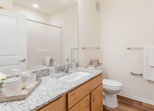 Bathroom at Covington Crossings 55+ Senior Living, Covington, GA