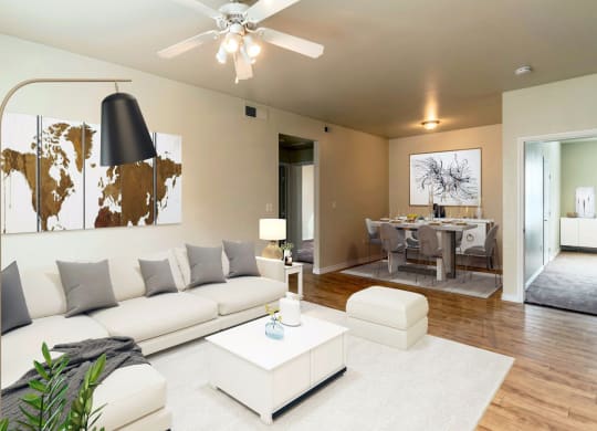 Virtually Staged Living Room at Five Mile Creek, Texas, 75224