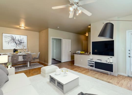 Modern Living Room at Five Mile Creek, Dallas, TX 75224