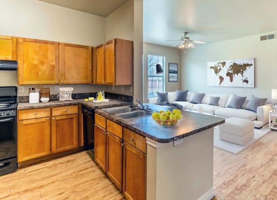 Virtually Staged Kitchen at Five Mile Creek, Texas, 75224