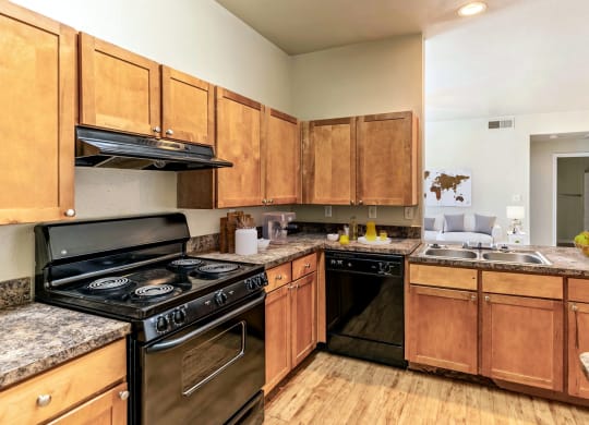 Virtually Staged Kitchen at Five Mile Creek, Dallas, TX 75224