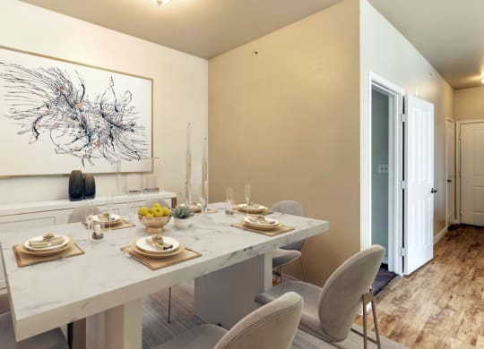 Virtually Staged Dining Area at Five Mile Creek, Dallas