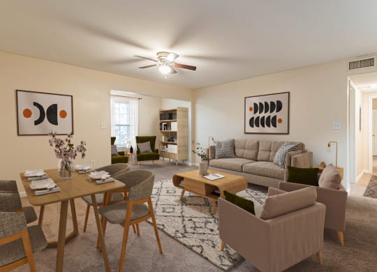 Dominium-Fulton Pointe-Virtually Staged Dining and Living Room