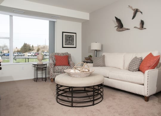 Classic Living Room at The Grainwood Senior Apartments, Prior Lake, MN 55372
