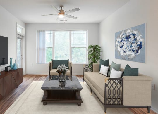 Living Room at Haven at Congaree Pointe 55+ Apartments, Columbia, SC