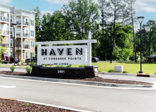 Property Signage at Haven at Congaree Pointe 55+ Apartments, South Carolina