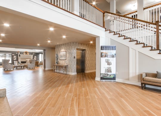 Clubhouse Lobby at Haven at Congaree Pointe 55+ Apartments, Columbia South Carolina