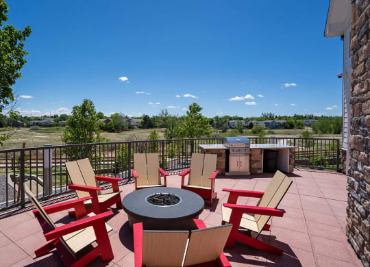 Outdoor seating at Heritage at Church Ranch 55+ Apartments, Westminster , 80021