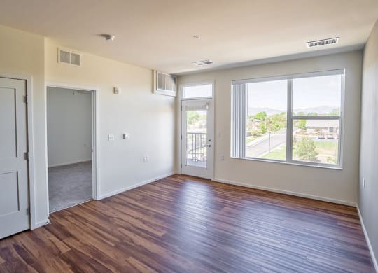 Wooden flooring at Heritage at Church Ranch 55+ Apartments, Westminster , CO 80021
