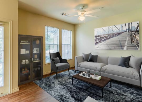 Living room at Highland Hills, Dallas, TX, 75241