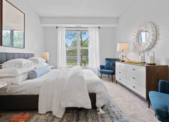 Master Bedroom at The Landings at Silver Lake Village, Minnesota
