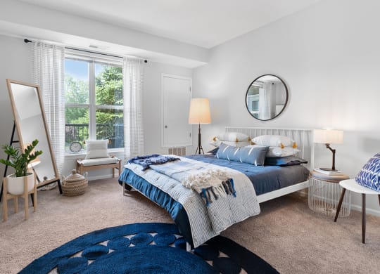 Model Bedroom at The Landings at Silver Lake Village, St. Anthony Minnesota