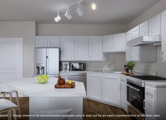 Kitchen Rendering at The Landings at Silver Lake Village, Minnesota, 55421