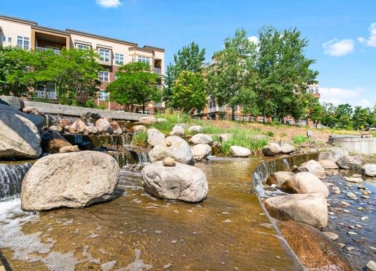 Water Feature at The Landings at Silver Lake Village, St. Anthony, MN