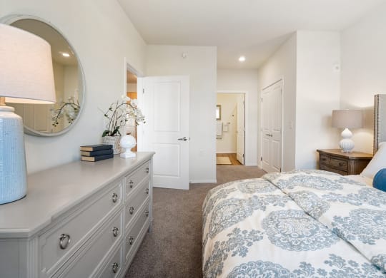 Modern Bedroom at Signal Hills 55+ Apartments, West St. Paul, MN, 55118