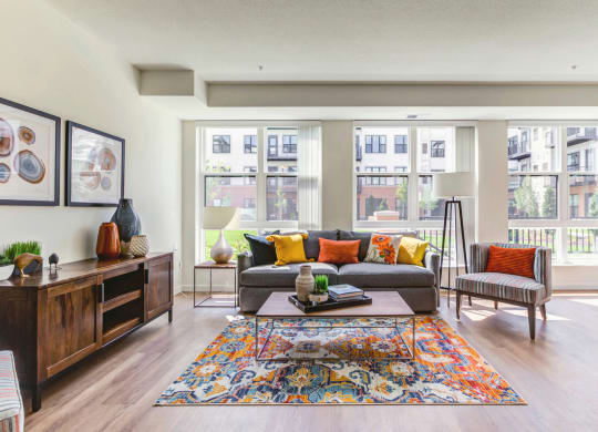 Spacious Living Room at The Legends at Berry 62+ Apartments, Minnesota