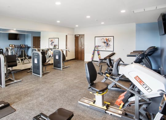 Modern Fitness Room at The Legends of Blaine 55+, Blaine, MN 55449