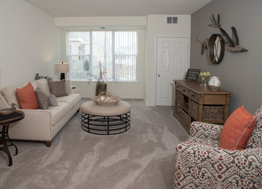 Comfortable Living Room at The Legends of Columbia Heights 55+ Living, Minnesota
