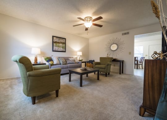 Modern Living Room at MeadowView Townhomes, Goshen, Ohio