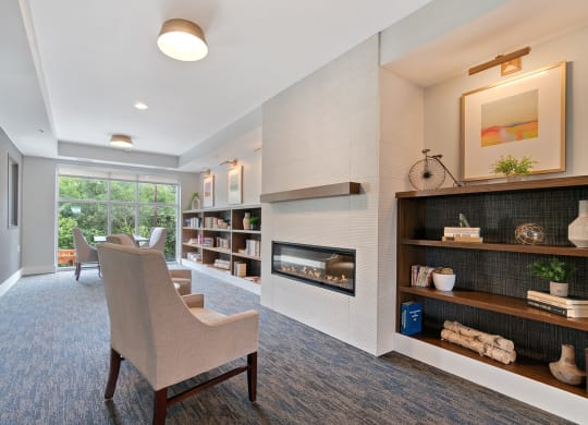 Library at Oaks Landing 55+ Apartments, New Brighton Minnesota