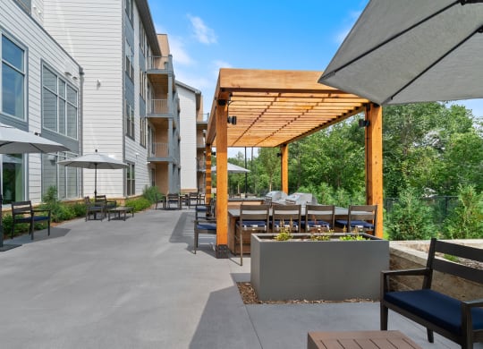 Patio at Oaks Landing 55+ Apartments, New Brighton