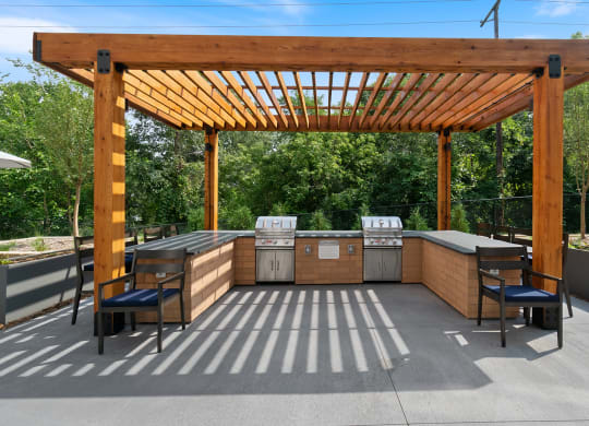 Grilling Area at Oaks Landing 55+ Apartments, New Brighton Minnesota