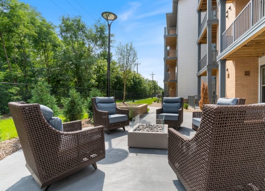 Fire Pit at Oaks Landing 55+ Apartments, New Brighton, 55112