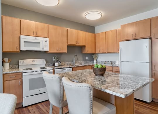 Kitchen at Oaks Landing 55+ Apartments, New Brighton, MN 55112