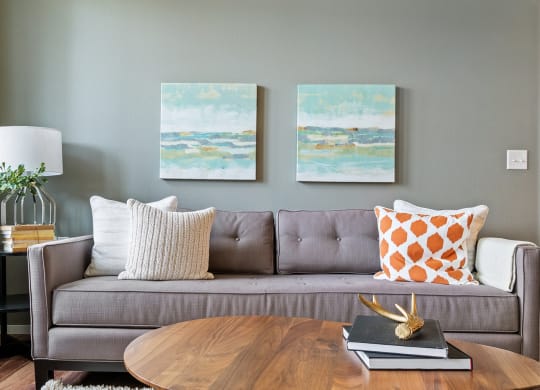 Living Room at Oaks Landing 55+ Apartments, New Brighton, 55112